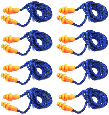 

Vezual 3M 1270 Corded Reusable Noise Reduction (Pack of 8) Ear Plug & Nose Clip(Orange, Blue)