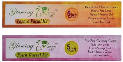 

Glowing Buzz Combo of Fruit Facial Kit (100 grams) And Gold Facial kit (100 grams) 200 g(Set of 2)