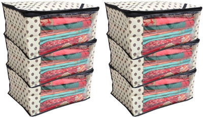 

RK Brands Saree Cover/Garment Cover/Travel Cover Non Woven Polka Dots Set of 6 Pcs (Ivory) 119A(Ivory)