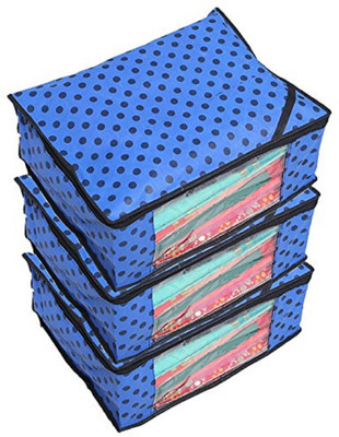 

RK Brands Saree Cover/Regular Cloth Bag/Wardrobe Organiser Non Woven Polka Dots Designer Set of 3 Pcs (Royal Blue) 121(Royal Blue)