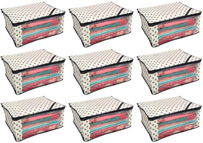 

RK Brands Saree Cover/Regular Cloth Bag/Wardrobe Organiser Polka Dots Designer Set of 9 Pcs (Ivory) 119B(Ivory)