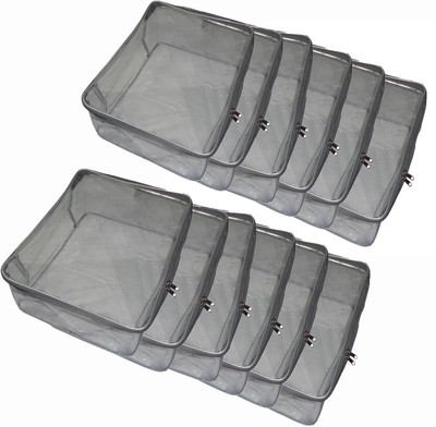 

Funkroo High Quality Pack of 12 pcs Multipurpose Transparent Saree cover Sari Cover Garments Cover For keeping Heavy Saree Keep saree/Suit/Travelling Pouch(Black)