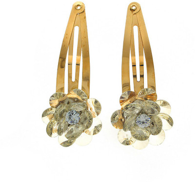 

Anuradha Art Jewellery Side Pin Tic Tac Clip(White, Gold)