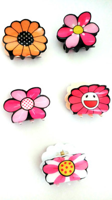 

Jsavaliya Hair Pin in 5 flower design for women & Girls Hair Pin(Multicolor)