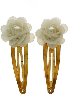 

Anuradha Art Jewellery Side Pin Tic Tac Clip(White, Gold)