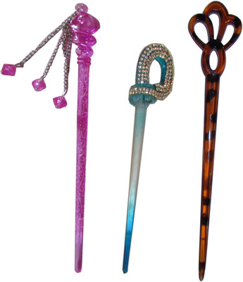 

PiratesFashion Combo of Multi Color Juda Sticks Bun Stick(Multicolor)