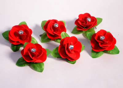 noorani connects Red rose Bun Clip(Red)