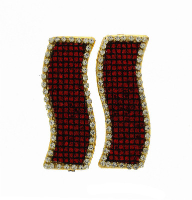 Anuradha Art Jewellery Side Pin Tic Tac Clip(Red)