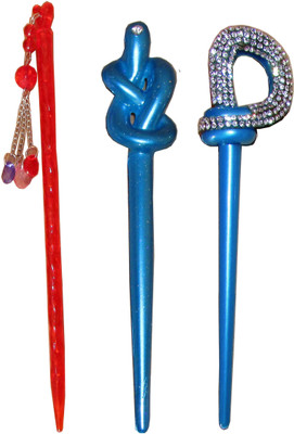 

France Luxe Combo of Multi Color Juda Sticks Bun Stick(Multicolor)