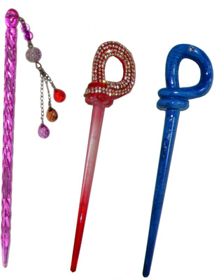 

Must Visit Claw Combo of Multi Color Juda Sticks Bun Stick(Multicolor)