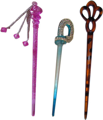 

The Ethnic Wears Combo of Multi Color Juda Sticks Bun Stick(Multicolor)