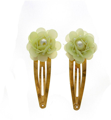 Anuradha Art Jewellery Side Pin Tic Tac Clip(Gold)
