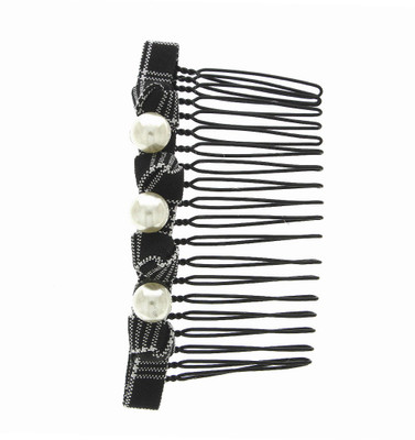 Anuradha Art Jewellery Side Pin Tic Tac Clip(Black)