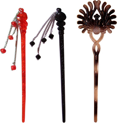 

The Ethnic Wears Combo of Multi Color Juda Sticks Bun Stick(Multicolor)