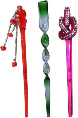 

Sanjog Princess Combo of Multi Color Juda Sticks Bun Stick(Multicolor)