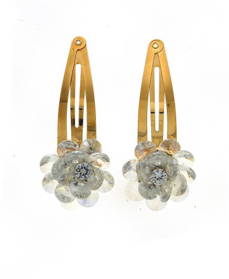 

Anuradha Art Jewellery Side Pin Tic Tac Clip(White, Gold)
