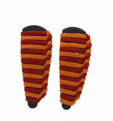 Anuradha Art Jewellery Side Pin Tic Tac Clip(Orange, Red)