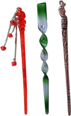 

Chanderkash Combo of Multi Color Juda Sticks Bun Stick(Multicolor)