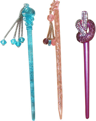 

VOGUE Combo of Multi Color Juda Sticks Bun Stick(Multicolor)