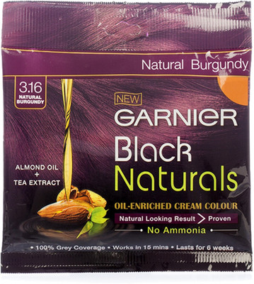 

Garnier Black Naturals Oil-Enriched Cream Hair Color(3.16 Natural Burgundy)