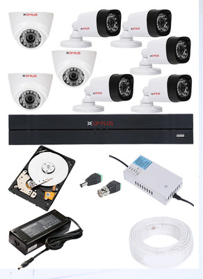 CP PLUS 8 Channal HD DVR 1080p 1Pcs,Bullet Camera 2.4MP 5Pcs,Dome Camera 2.4MP 3Pcs Security Camera(1 TB, 8 Channel)