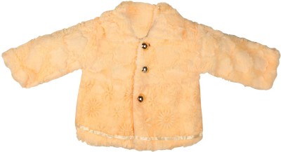 

Cheeseling Full Sleeve Self Design Baby Girl's Jacket, Yellow