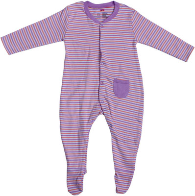 

Indirang Striped Baby Girls Jumpsuit, Pink