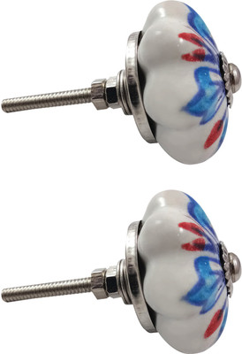 

India Meets India 105HODN00007 Ceramic Cabinet/Draw Knob(Multicolor Pack of 2)
