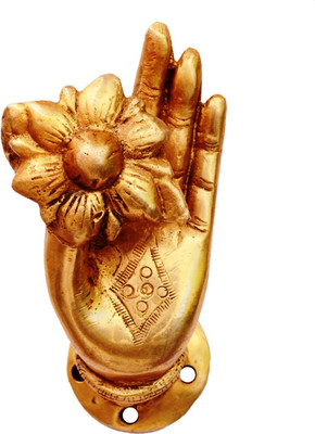 

Purpledip Brass Door/Window/Cupboard Handle: Buddha's Blessing Brass Door Pull(Gold)