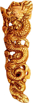 

Purpledip Brass Door/Window/Cupboard Handle: 'Chinese Dragon' Brass Door Pull(Gold)