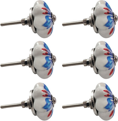 

India Meets India 105HODN00008 Ceramic Cabinet/Draw Knob(Multicolor Pack of 6)