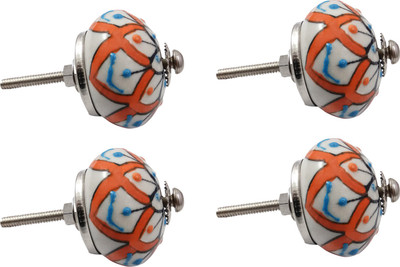 

India Meets India 105HODN00011 Ceramic Cabinet/Draw Knob(Multicolor Pack of 4)