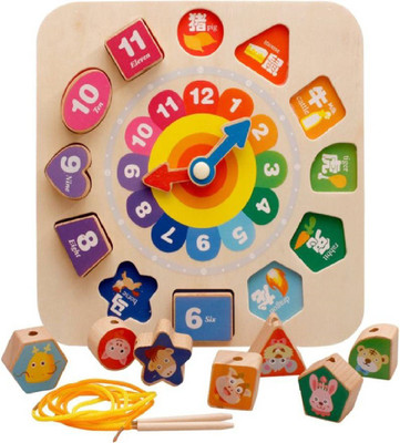 

M-Alive Numeric Shape Match Making Toddler Blocks Attractive Cartoons Fun Game Toy For Mental And Physical Growth Including Digital Clock Wear Line in It(Multicolor)
