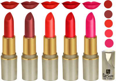 

ForSure Matte Lipstick 5Pack (Multicolour)(Light Brown, Dark Brown, Red, Orange, Pink)