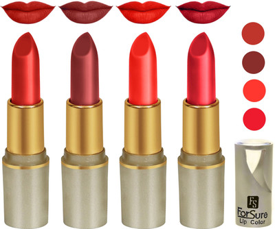 

ForSure Matte Lipstick 4Pack (Multicolour)(Light Brown, Dark Brown, Orange, Red)