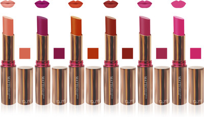 

seven seas velvet matte lipstic lady fashion makeup cosmetic multicolor collection combo set of 6(multicolor, 30 g)