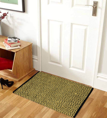 IWS Cotton Door Mat(Yellow, Medium)