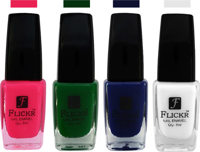 

Flickr EXTRA SHINE and SPEED DRY Nail Polish Bright Pink,Green,Blue,White(Pack of 4)