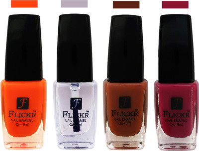 

Flickr EXTRA SHINE and SPEED DRY Nail Polish White,Top Coat,Brown,Purple(Pack of 4)