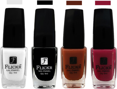 

Flickr EXTRA SHINE and SPEED DRY Nail Polish White,Black,Brown,Purple(Pack of 4)