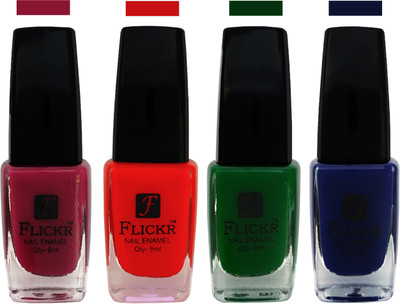 

Flickr EXTRA SHINE and SPEED DRY Nail Polish Purple,Red,Green,Blue(Pack of 4)