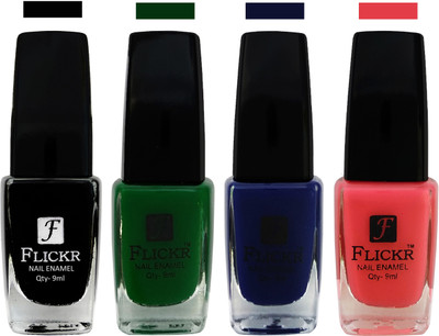 

Flickr EXTRA SHINE and SPEED DRY Nail Polish Black,Green,Blue,Baby Pink(Pack of 4)