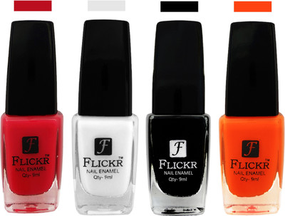 

Flickr EXTRA SHINE and SPEED DRY Nail Polish Sweet Pink,White,Black,Orange(Pack of 4)