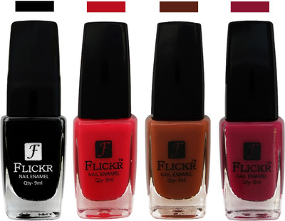 

Flickr EXTRA SHINE and SPEED DRY Nail Polish Black,Sweet Pink,Brown,Purple(Pack of 4)