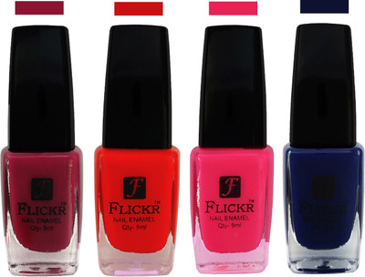 

Flickr EXTRA SHINE and SPEED DRY Nail Polish Purple,Red,Bright Pink,Blue(Pack of 4)