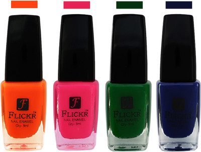 

Flickr EXTRA SHINE and SPEED DRY Nail Polish Orange,Bright Pink,Green,Blue(Pack of 4)