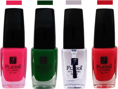

Flickr EXTRA SHINE and SPEED DRY Nail Polish Bright Pink,Green,Top Coat,Sweet Pink(Pack of 4)