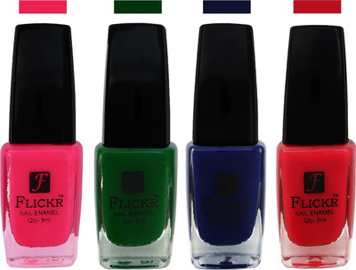 

Flickr EXTRA SHINE and SPEED DRY Nail Polish Bright Pink,Green,Blue,Sweet Pink(Pack of 4)