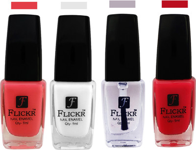 

Flickr EXTRA SHINE and SPEED DRY Nail Polish Baby Pink,White,Top Coat,Sweet Pink(Pack of 4)