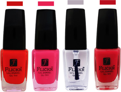 

Flickr EXTRA SHINE and SPEED DRY Nail Polish Red,Bright Pink,top Coat,Sweet Pink(Pack of 4)